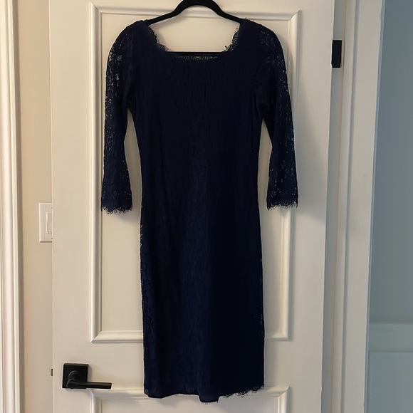 Navy Diane von Furstenberg DVF lace dress Zarita size 8 - Picture 5 of 8